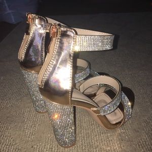 Rose gold chunky heels